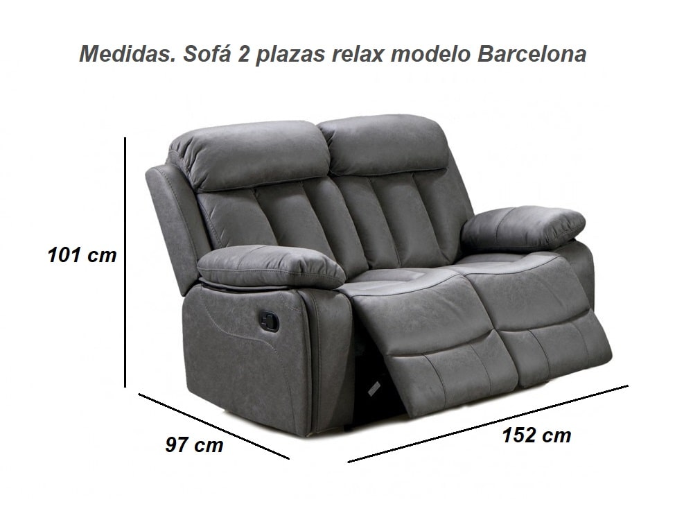 Conjunto de sofás 3+2 relax con reposapiés abatibles y respaldos reclinables – Madrid