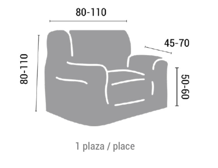 Funda sofá elástica - LETRAS