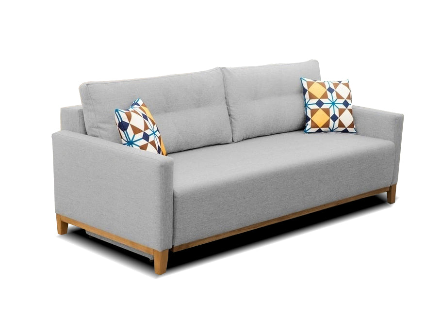 Sofá cama con patas de madera y arcón - Monaco - Don Baraton: tienda de  sofás, colchones y muebles