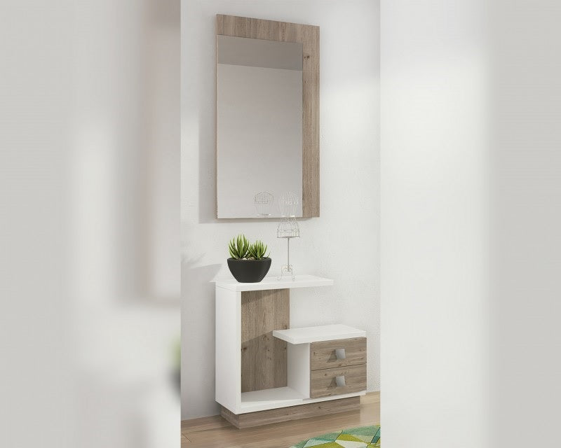 Mueble recibidor moderno con 2 cajones SIN espejos
