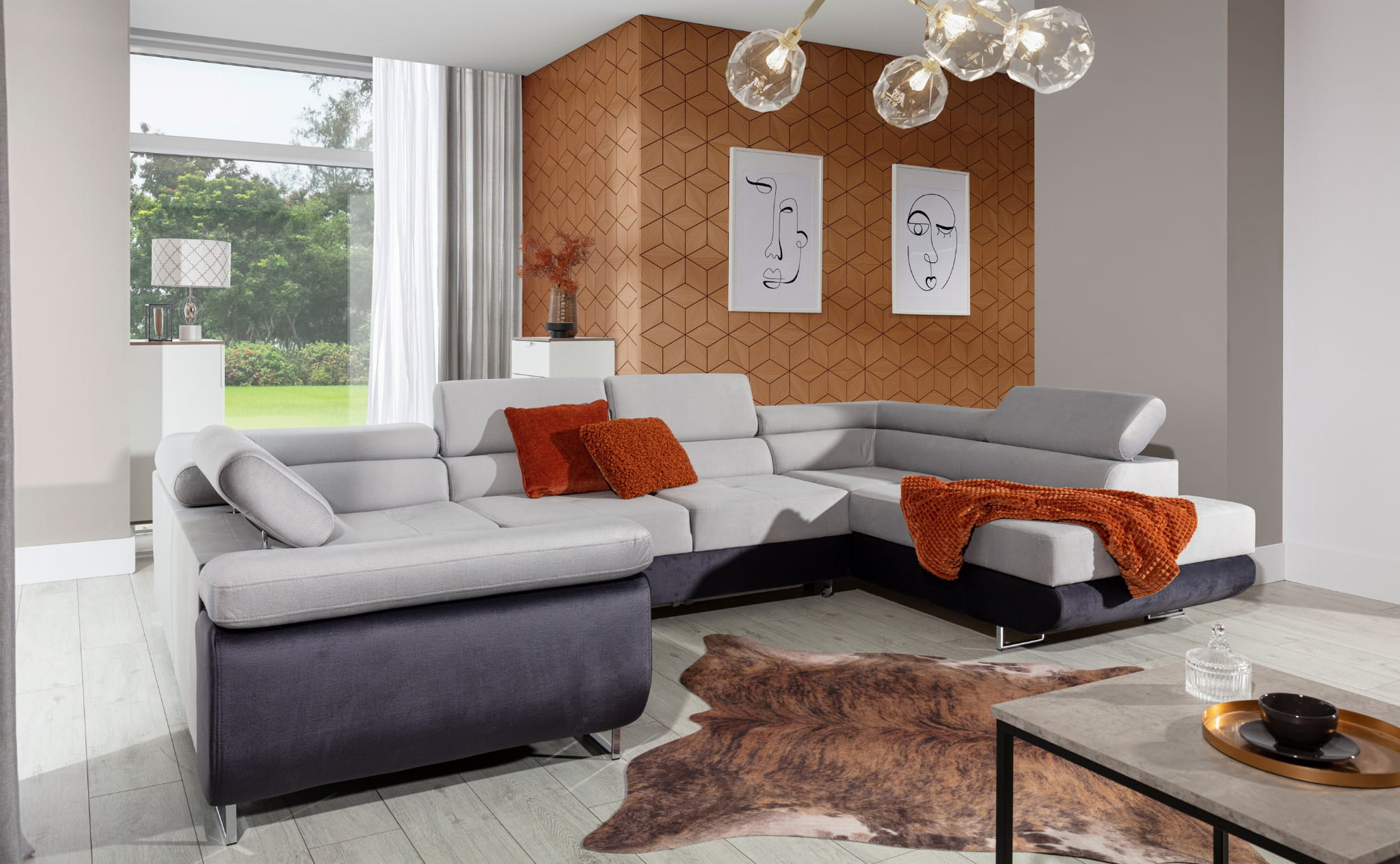 Conjunto de cabeceira moderna e 2 mesas de cabeceira - Lara - Don Baraton:  sofás, colchões e loja de móveis