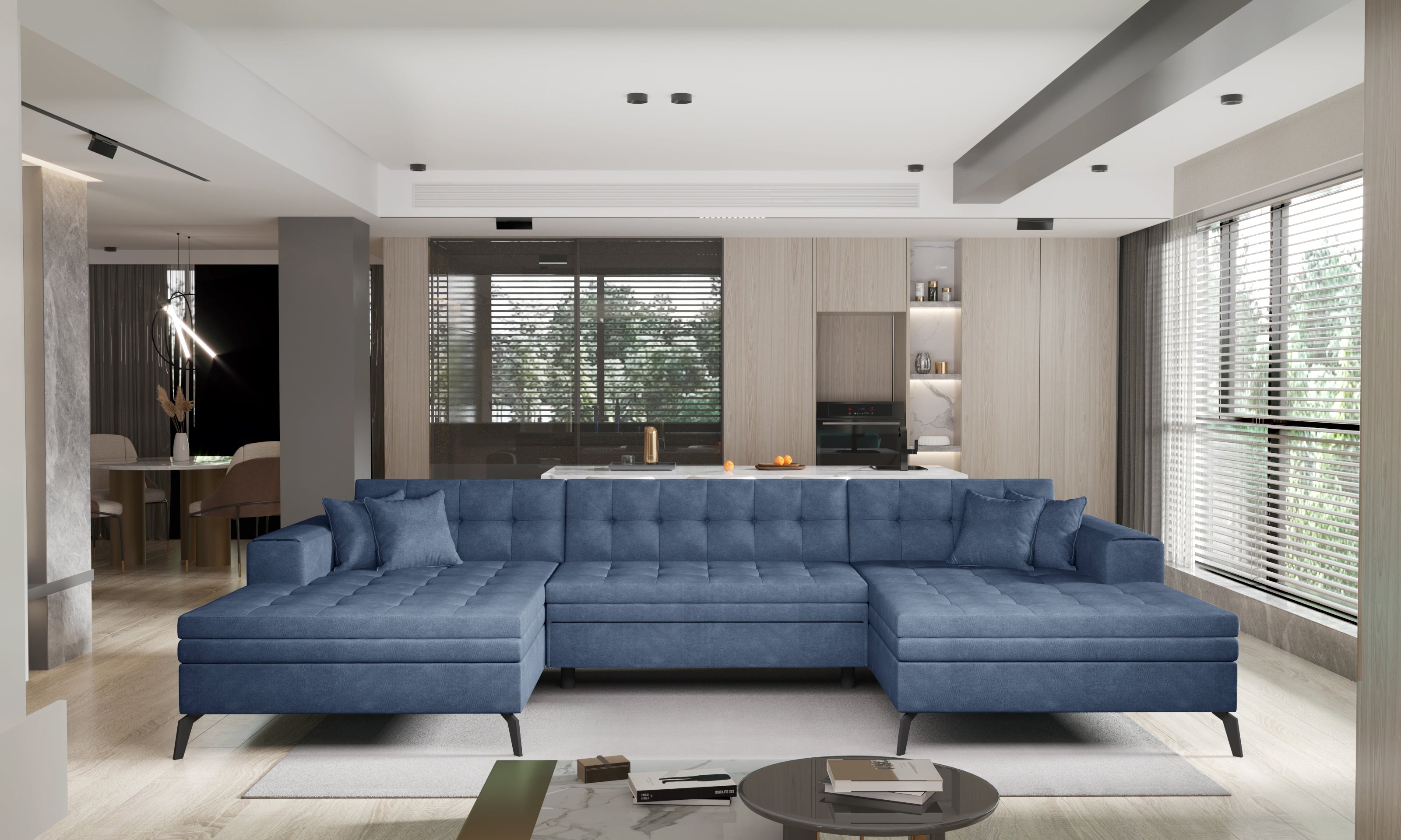 Conjuntos de muebles de sala de estar de 5 piezas, sofá de tela y sofás de  3 asientos, gris
