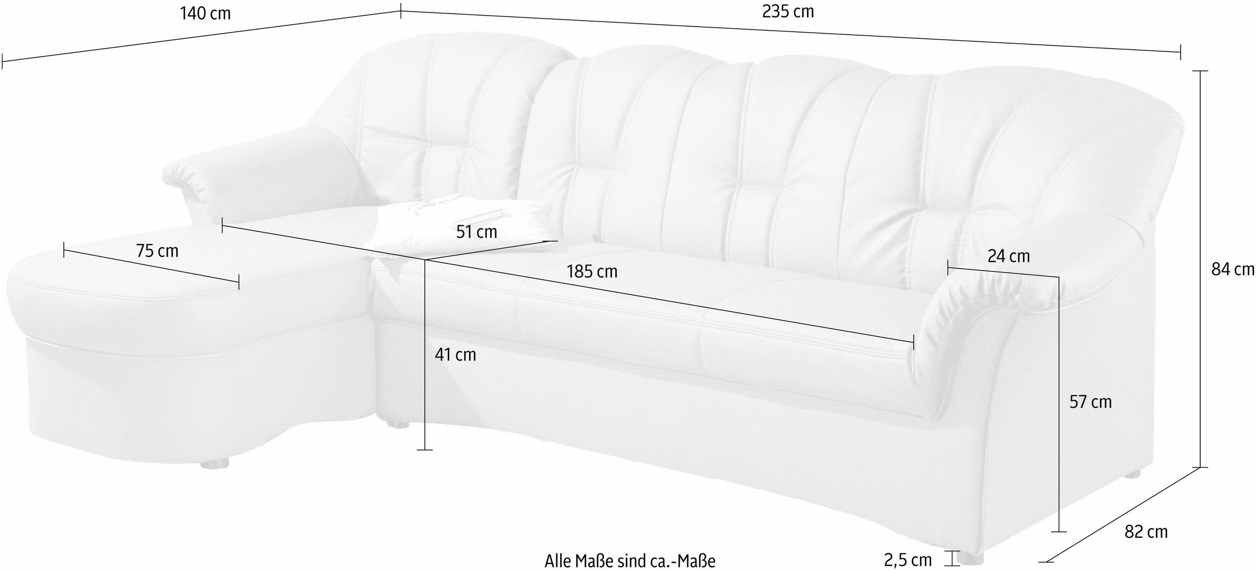 Sofá - Papenburg, Beige, ancho/fondo/alto: 235/140/84 cm, Artículo no. 1854370218