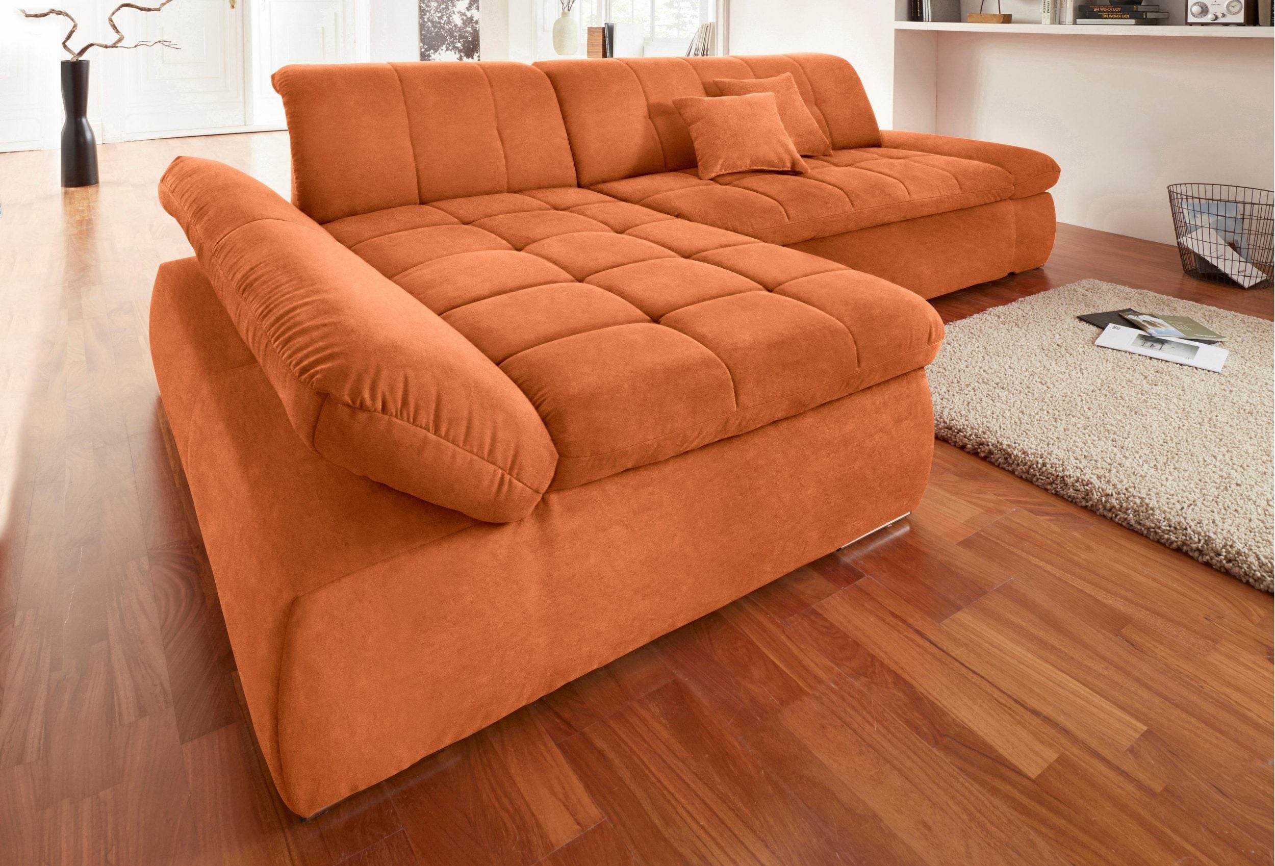 Sofá - Moric XXL, ancho/fondo/alto: 300/172/80 cm, Naranja, Artículo no. 5595890680