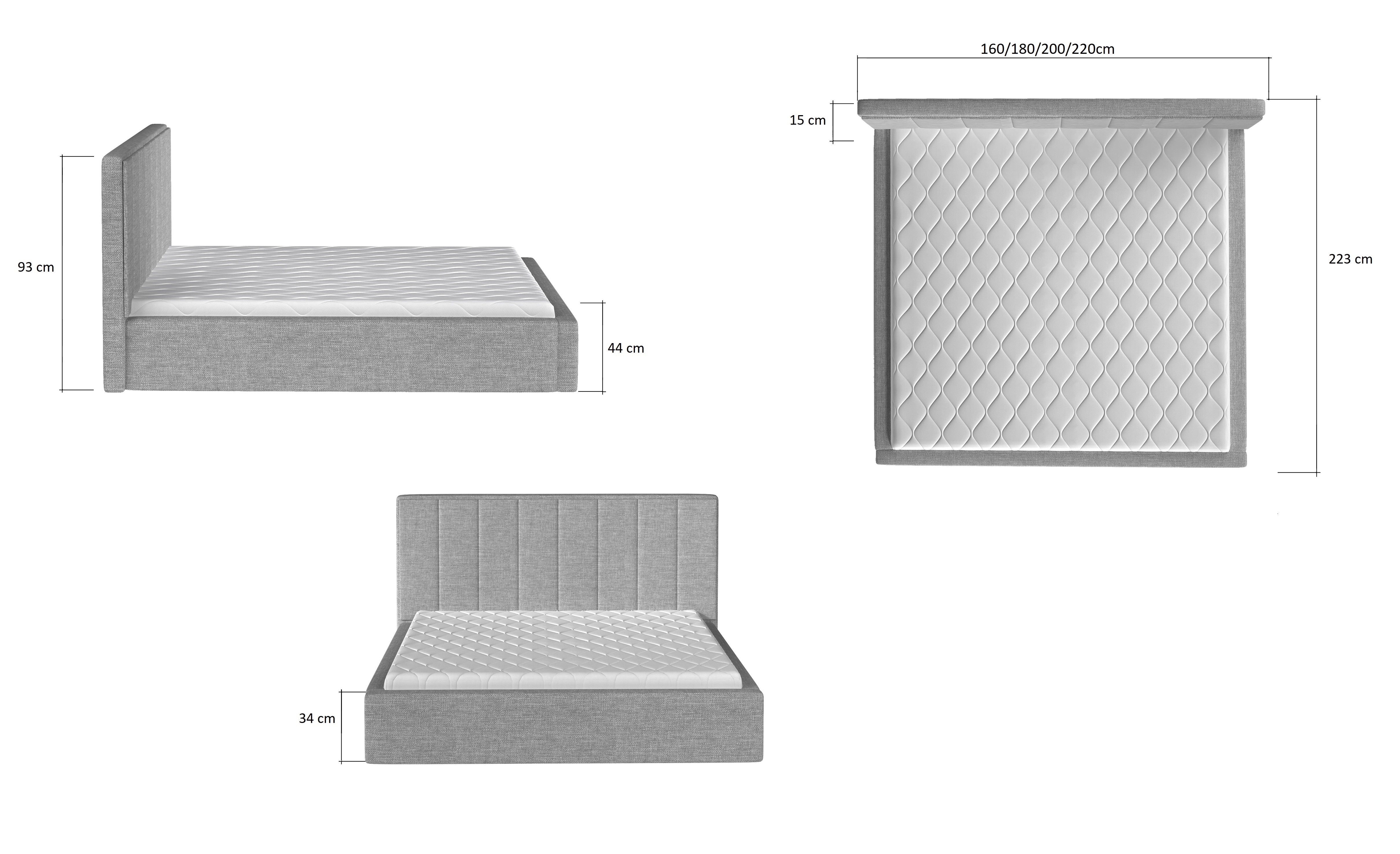 Cama Tapizada Con Contenedor - Audrey