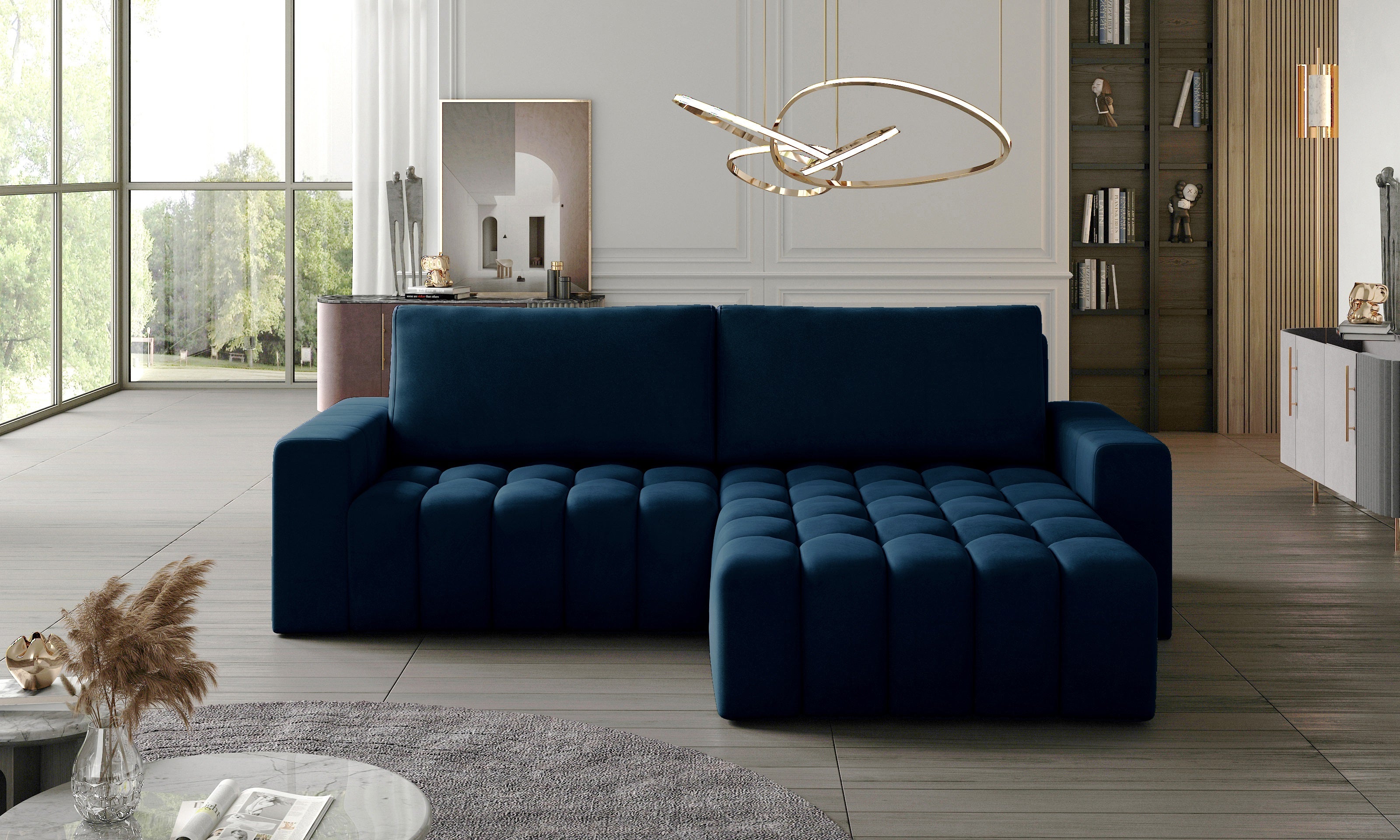 Sofa cama+arcon 250x175 azul oscuro -Bonett