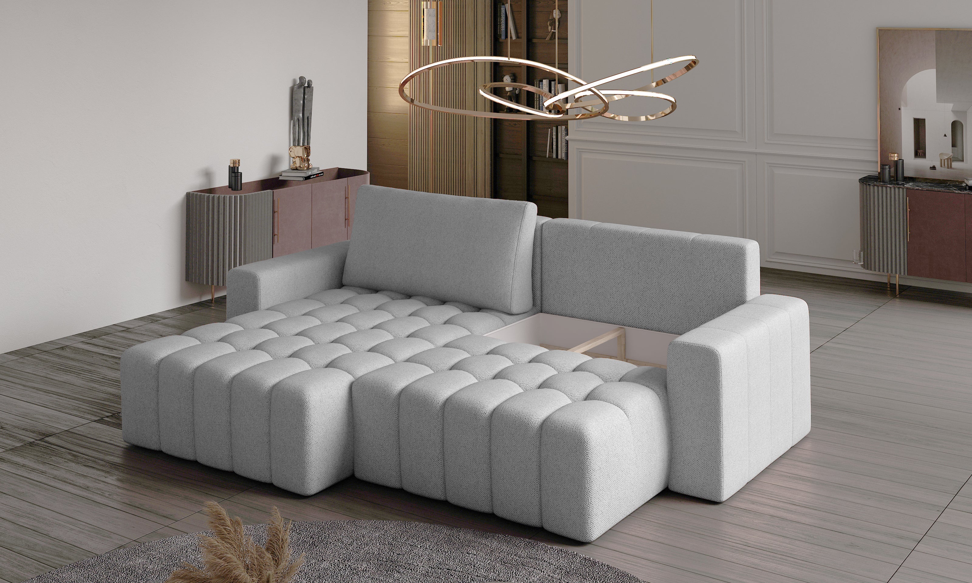 Sofa cama+arcon 250x175 azul oscuro -Bonett