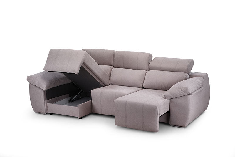 Sofá Chaise Longue con asientos deslizantes de viscoelástica - Bolonia