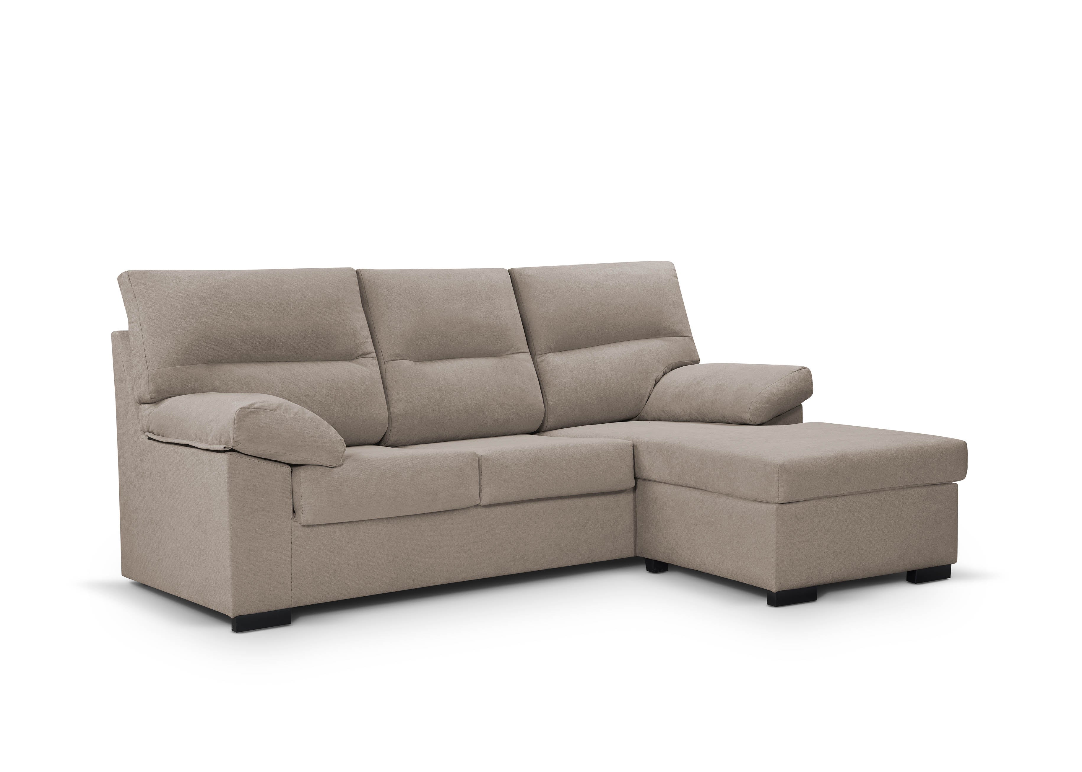 Sofá Chaise Longue económico en tela sintética reversible 3 pl – Bruselas