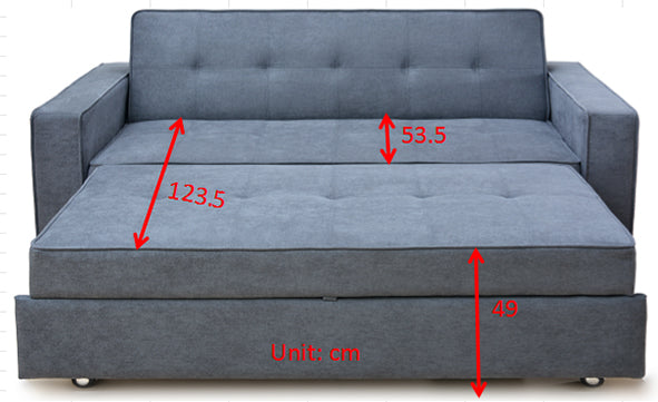 SOFA CAMA CON BRAZOS MOD.IZAN GRIS