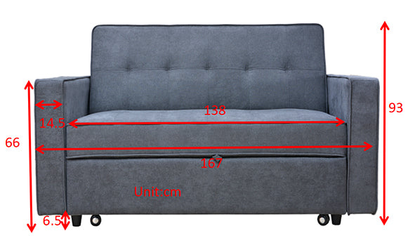 SOFA CAMA CON BRAZOS MOD.IZAN GRIS