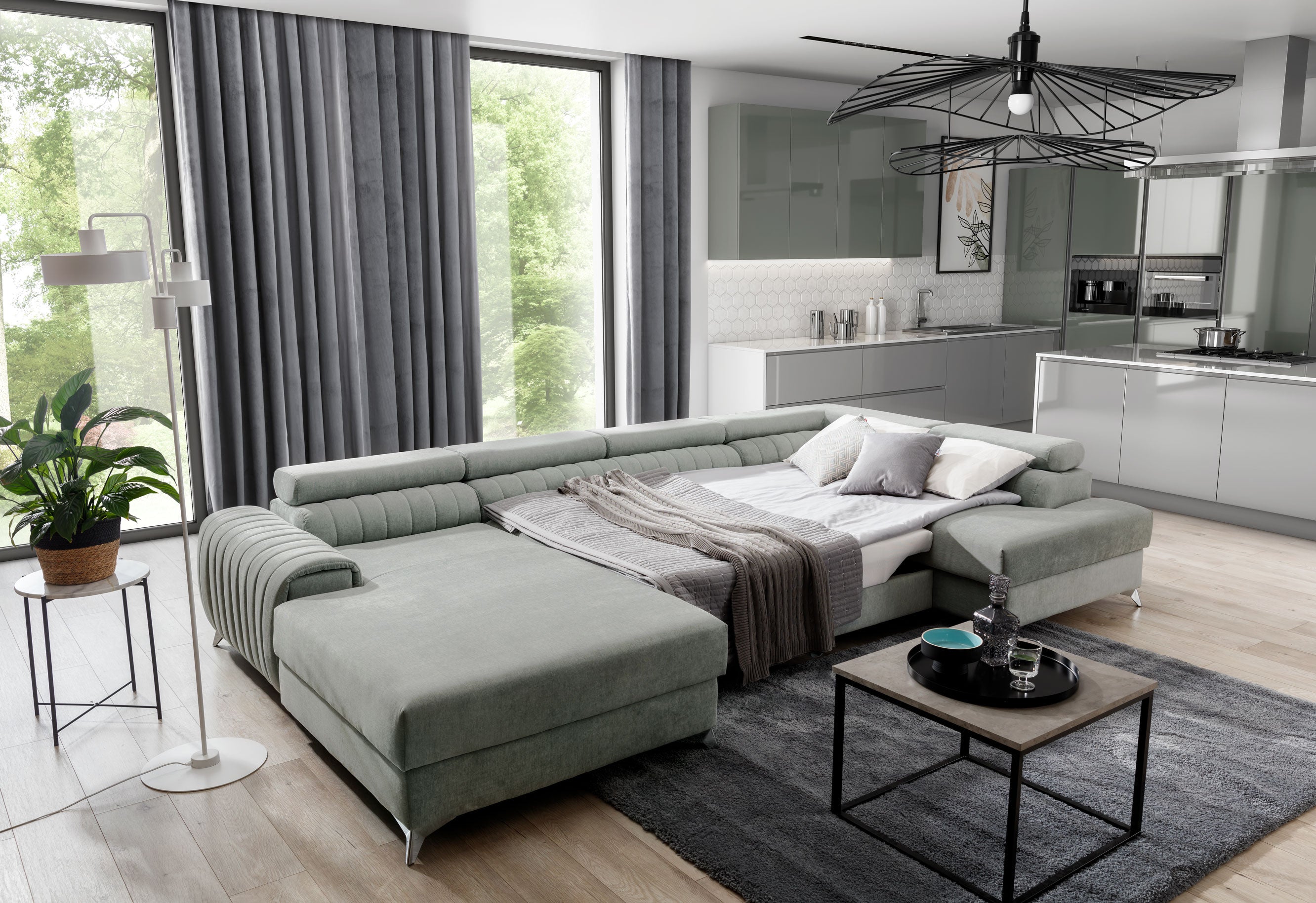 U-shaped sofa bed - Lacante