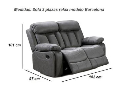Sofá 2 plazas relax con reposapiés y respaldos reclinables – Barcelona