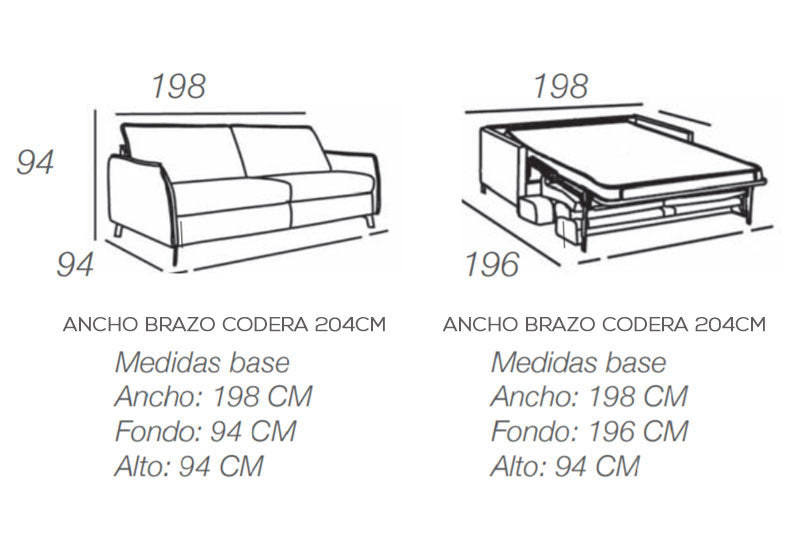 Sofá cama “italiano” (abertura italiana) – Madrid