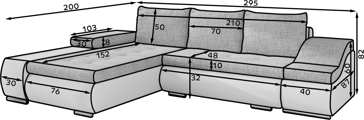 Sofa cama Ontario OFERTA color negro polipiel derecho