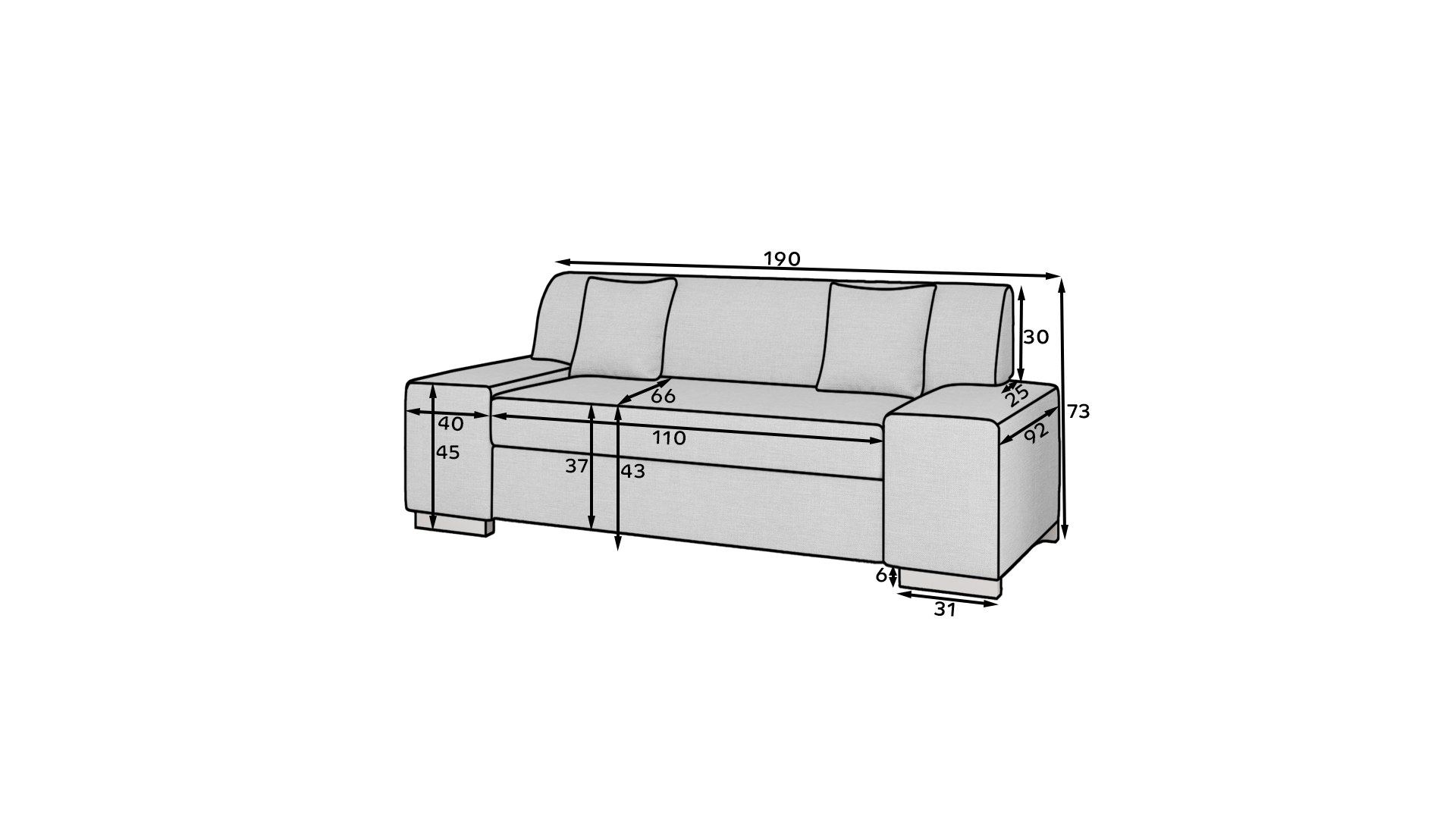 Sofa 2+3 gris oscuro - Porto 2+3 OFERTA