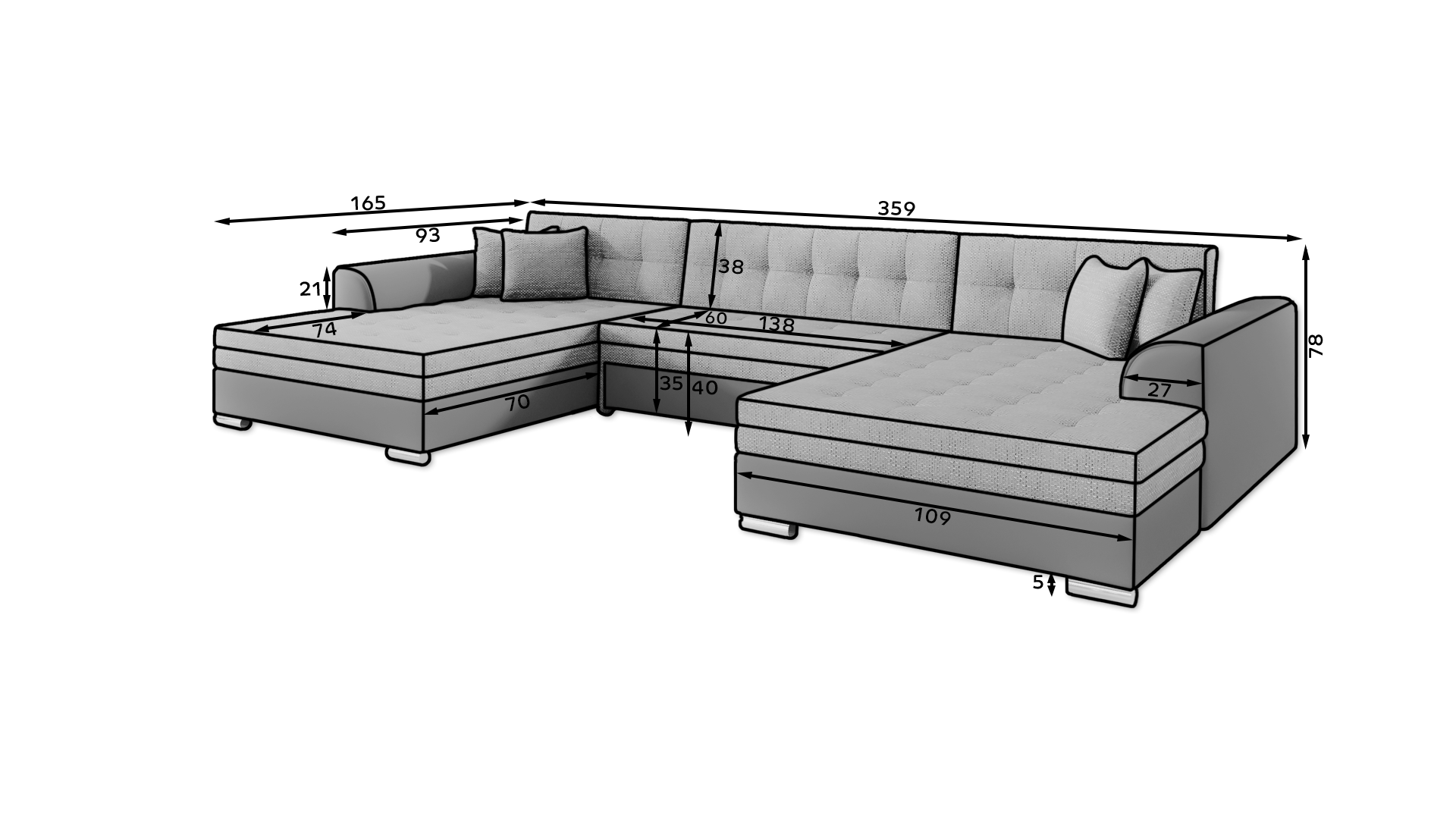 Sofa cama Vento OFERTA color Gris