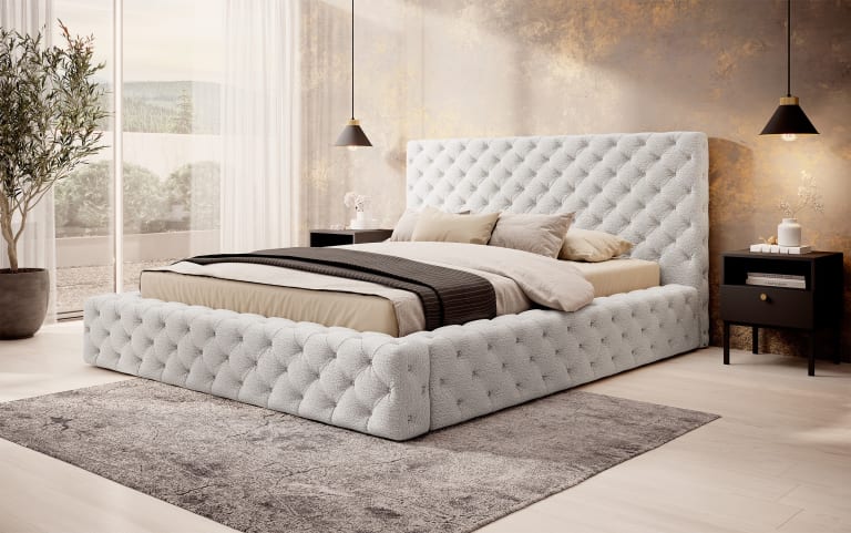 Cama Princce 160x200 OFERTA, blanco, negro