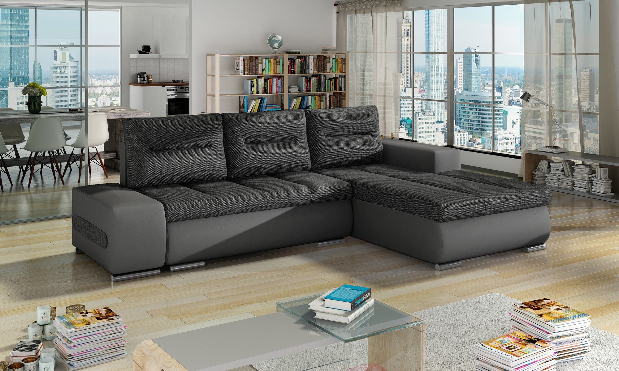 Sofa cama - Ottavio OFERTA Gris, derecho