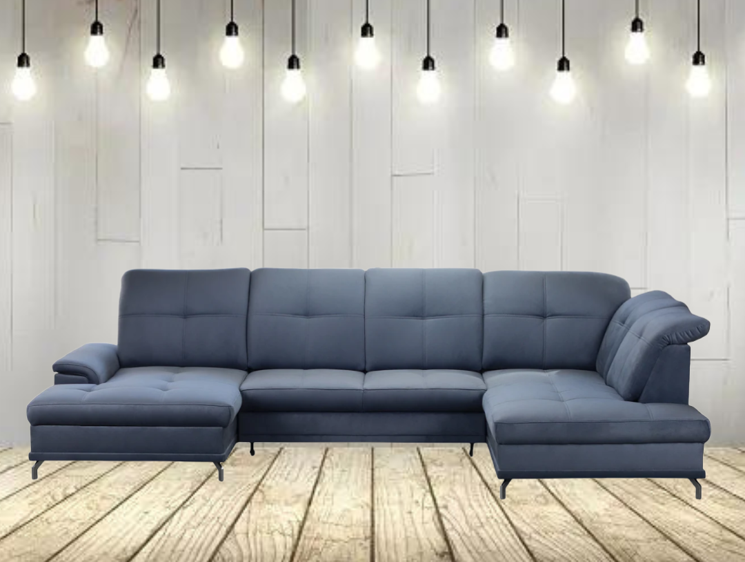 Modern U-shaped sofa with bed - BRITTA