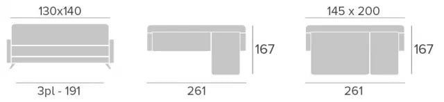 Sofá chaiselongue cama 3 plazas - Mark