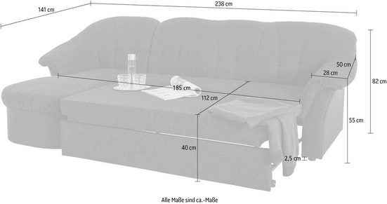 Canapé d'angle avec lit Pegnitz N &deg; d'article 6427491880