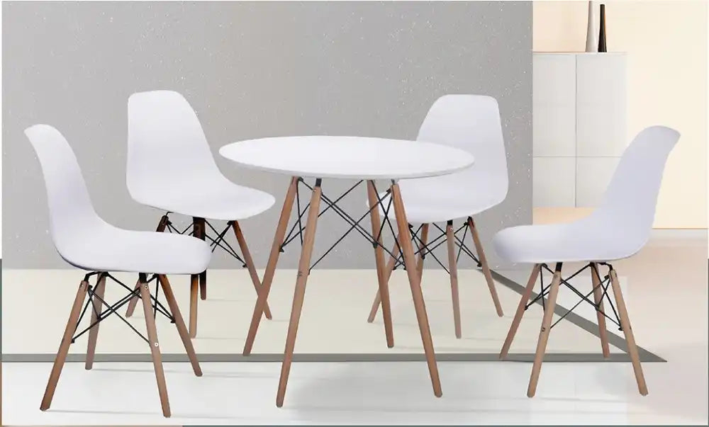 Conjunto de mesa redonda e 6 cadeiras – Dinamarca