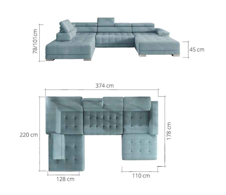 Sofa XL con reposacabezas móviles - CAMPO XL