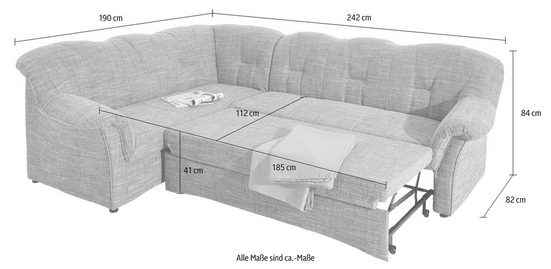 Sofá esquinero con cama Papenburg Artículo No. 5022722468