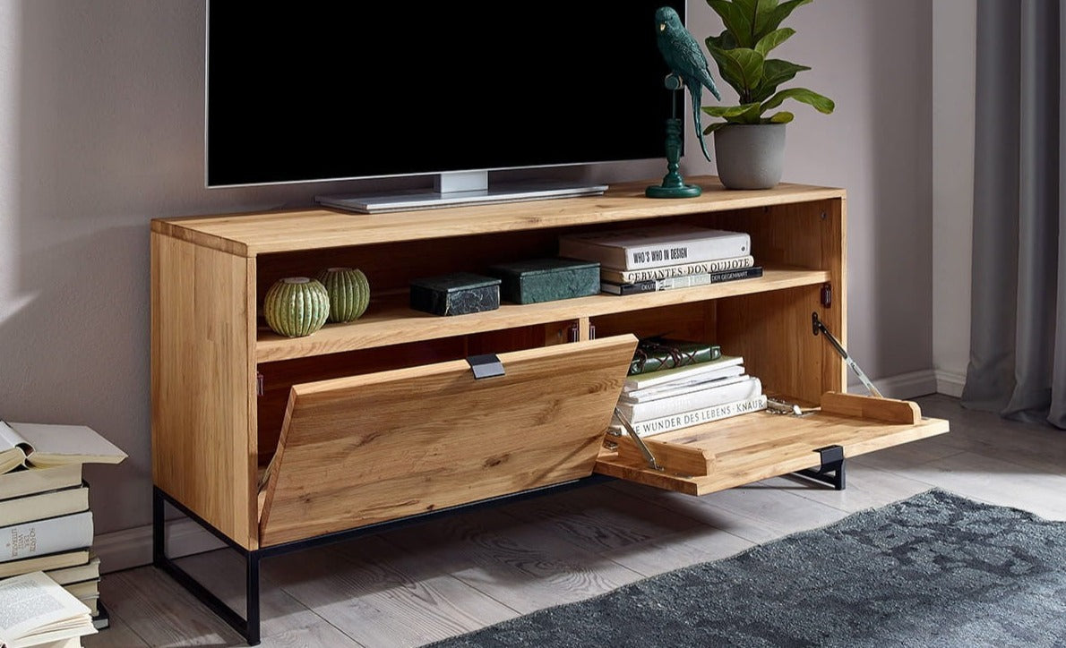 Mueble TV 120x57x40 madera maciza roble - Arezzo
