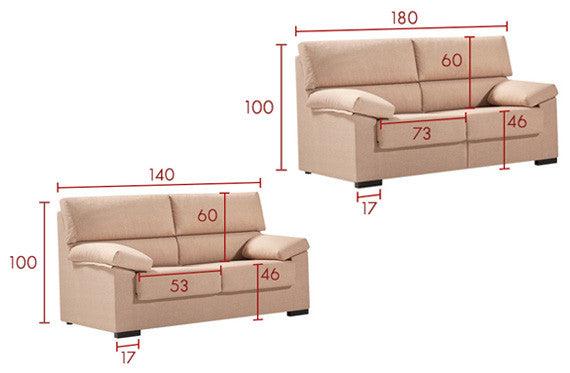 Conjunto de sofás 3+2 en tela sintética – BRUSELAS