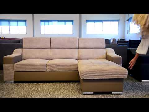 Sofá chaise longue cama con altos reposacabezas, arcón - Albi Plus - Don  Baraton: tienda de sofás, colchones y muebles