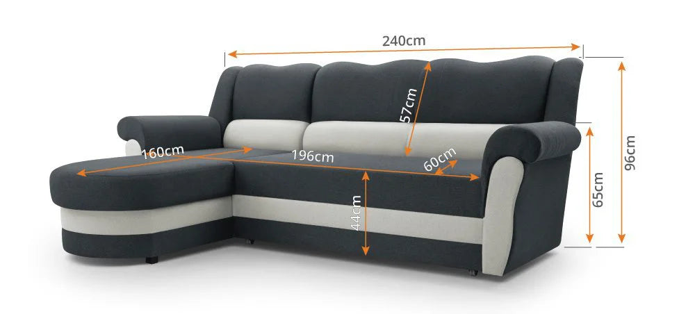 Sofá cama chaise longue com encosto alto - Bruno