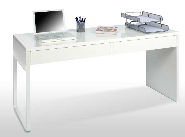 Mesa escritorio reversible con 2 cajones - Bianca