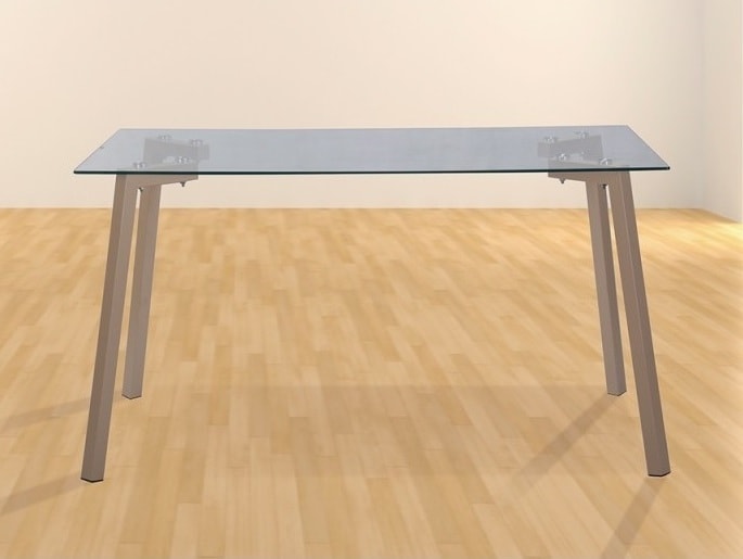 Juego de comedor moderno – mesa con cristal + 4 sillas tapizadas – Herning-Randers