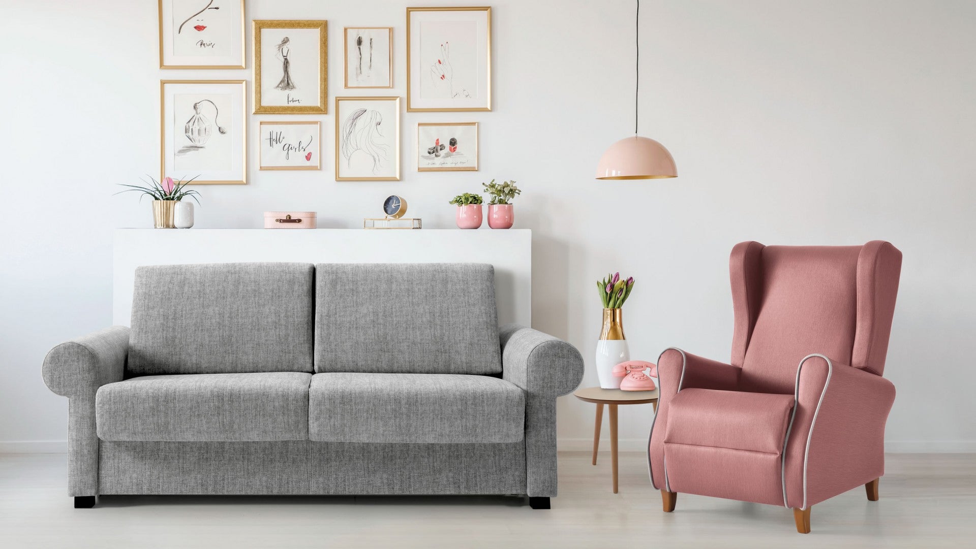 Canapé 140 x 200 cm abatible tapizado moderno - Charlotte - Don Baraton:  tienda de sofás, colchones y muebles