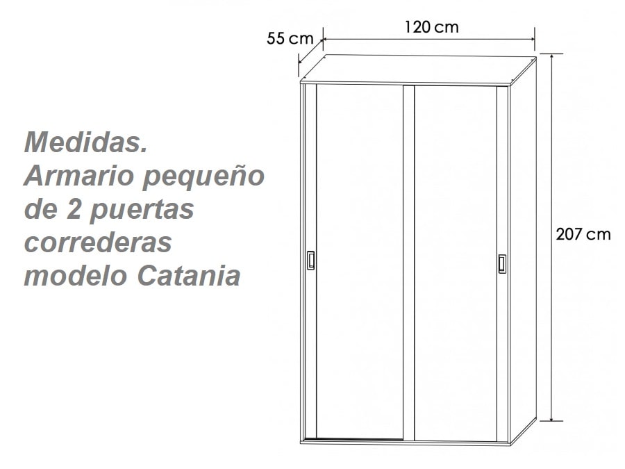 Armario pequeño de 2 puertas correderas - Lara - tienda de sofás, colchones  y muebles