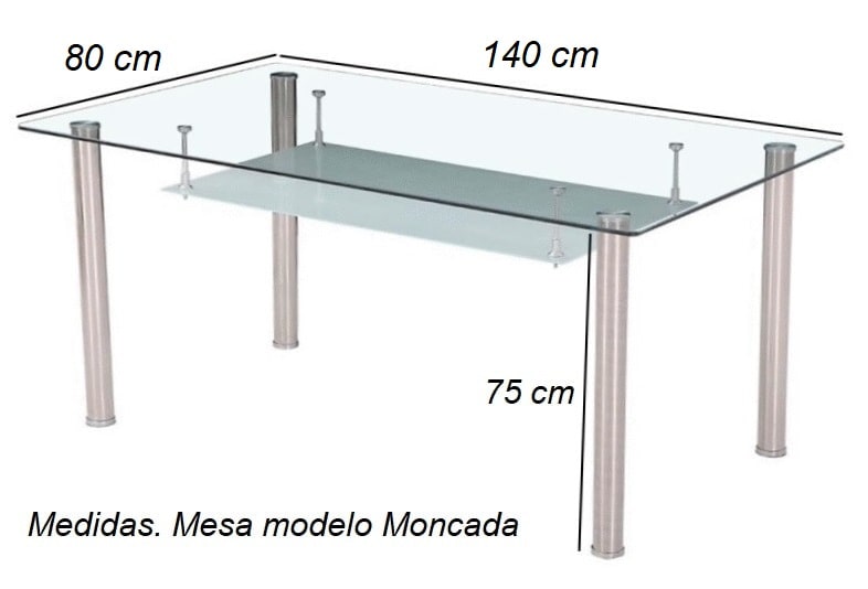 Conjunto de comedor mesa de cristal con sillas gris – Moncada-Benissa