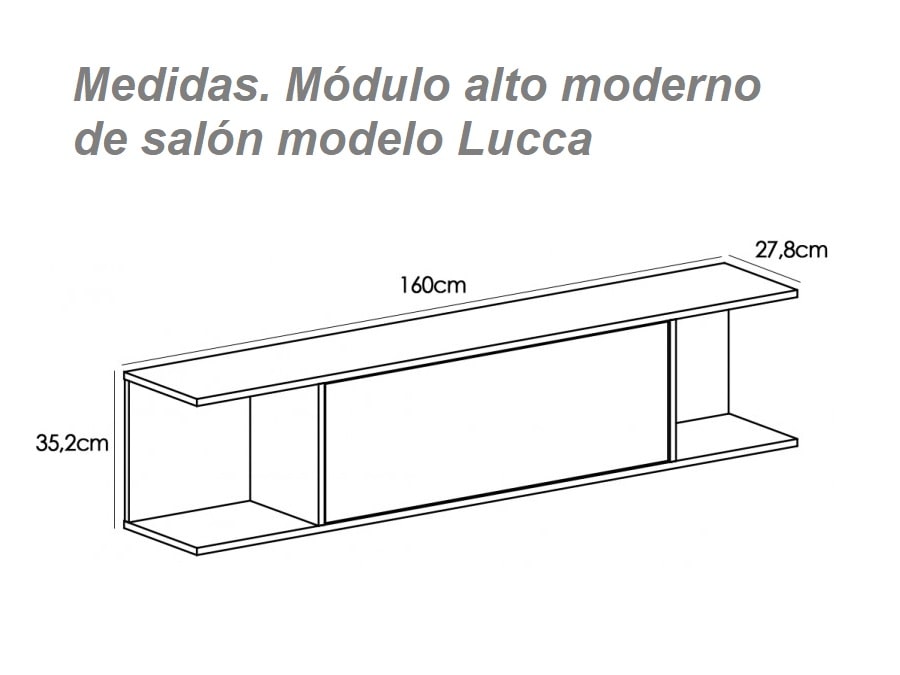 Módulo alto moderno para sala de estar, 160 cm - Soto