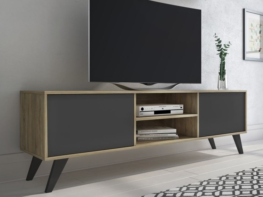 Moble TV modern amb potes altes inclinades, 180 cm – Soto