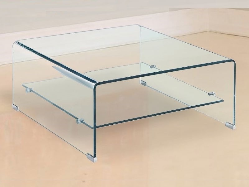 Mesa de centro de cristal, cuadrada, 80 x 80 cm - Dublin