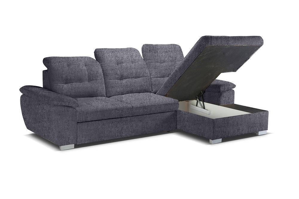 Sofá cama chaise longue, encosto alto com apoios de cabeça reclináveis ​​– OLIVIA 