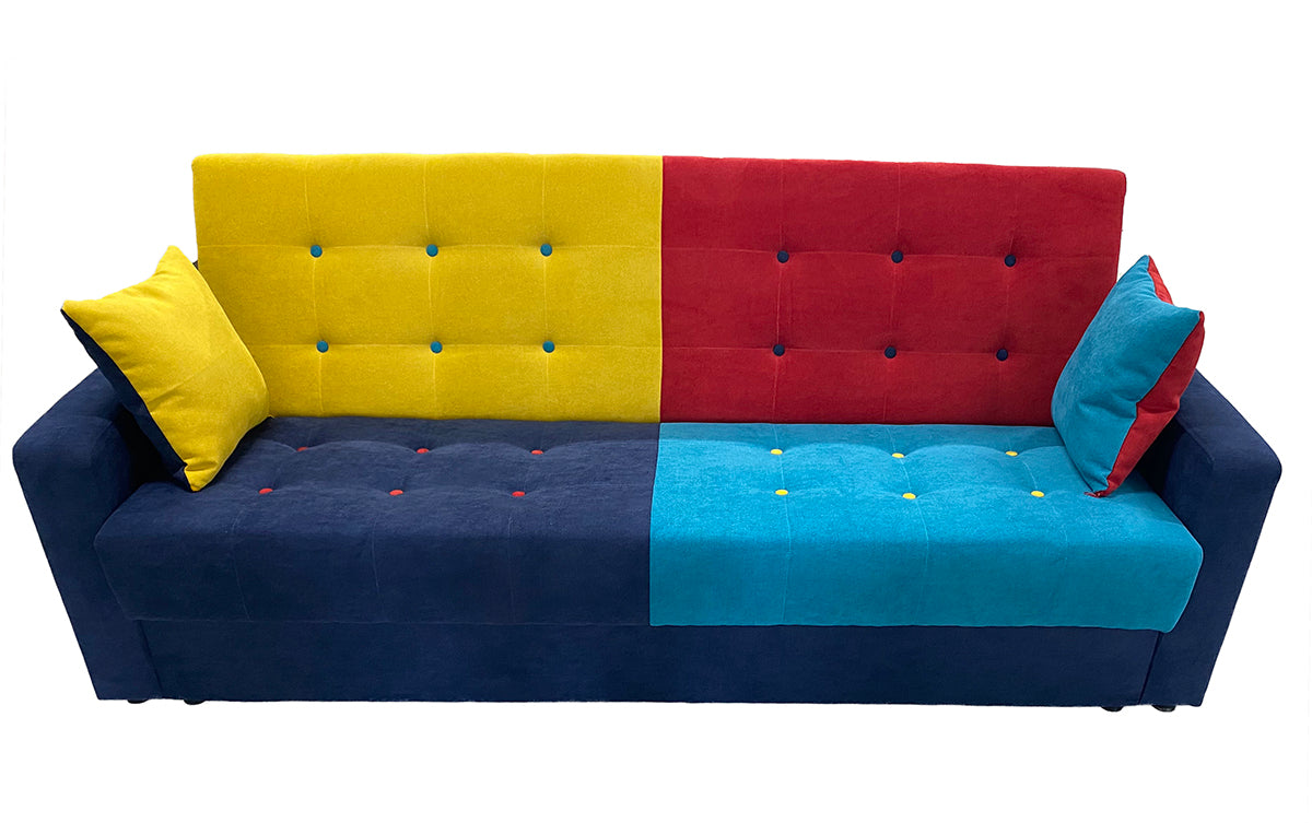 Sofà llit entapissat en tela de quatre colors – Art 