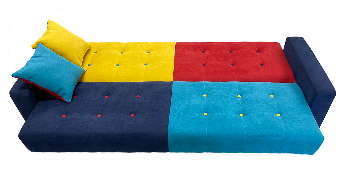 Sofá cama tapizado en tela de cuatro colores – Art