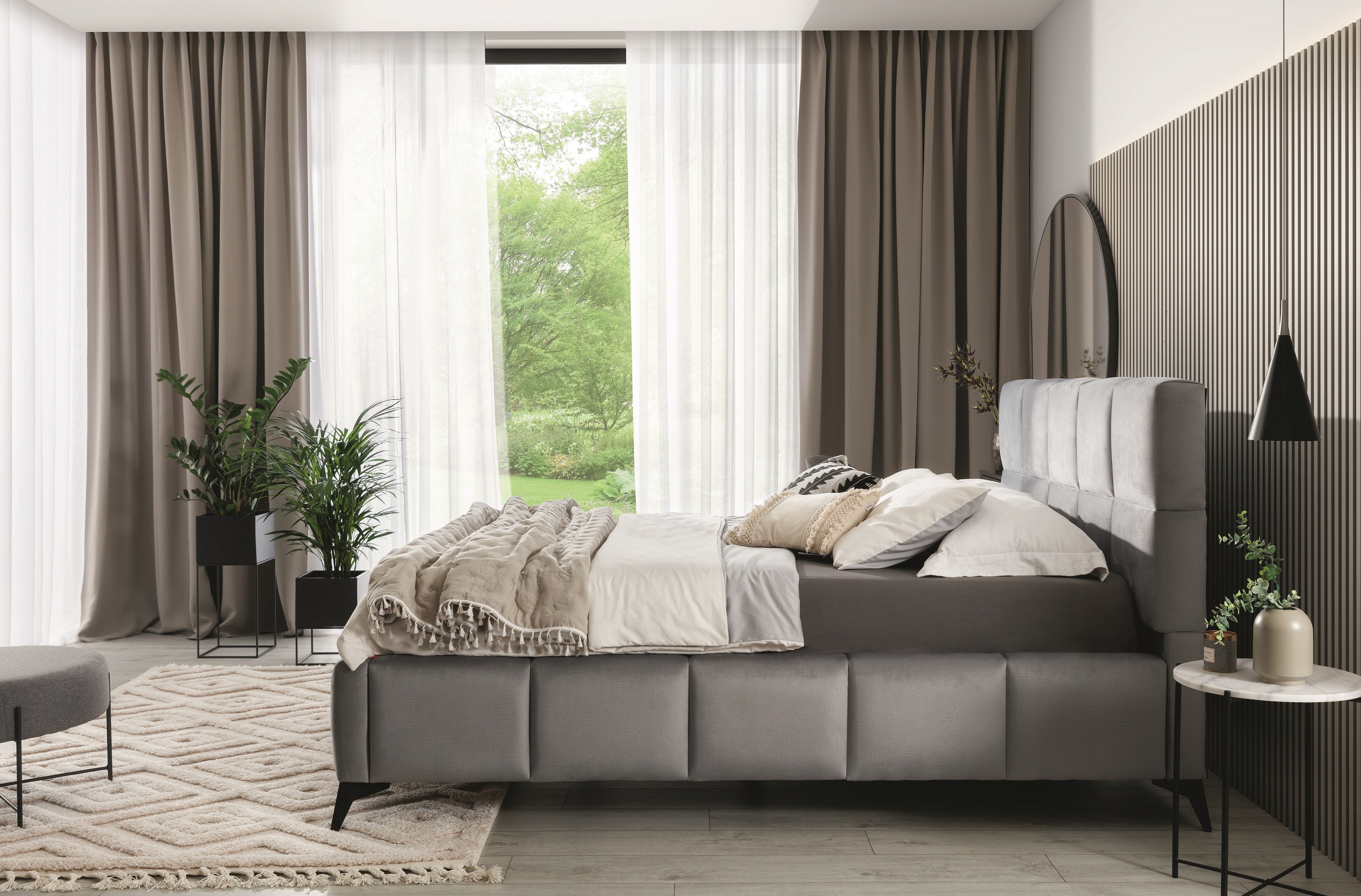 Upholstered Bed With Container-MIST