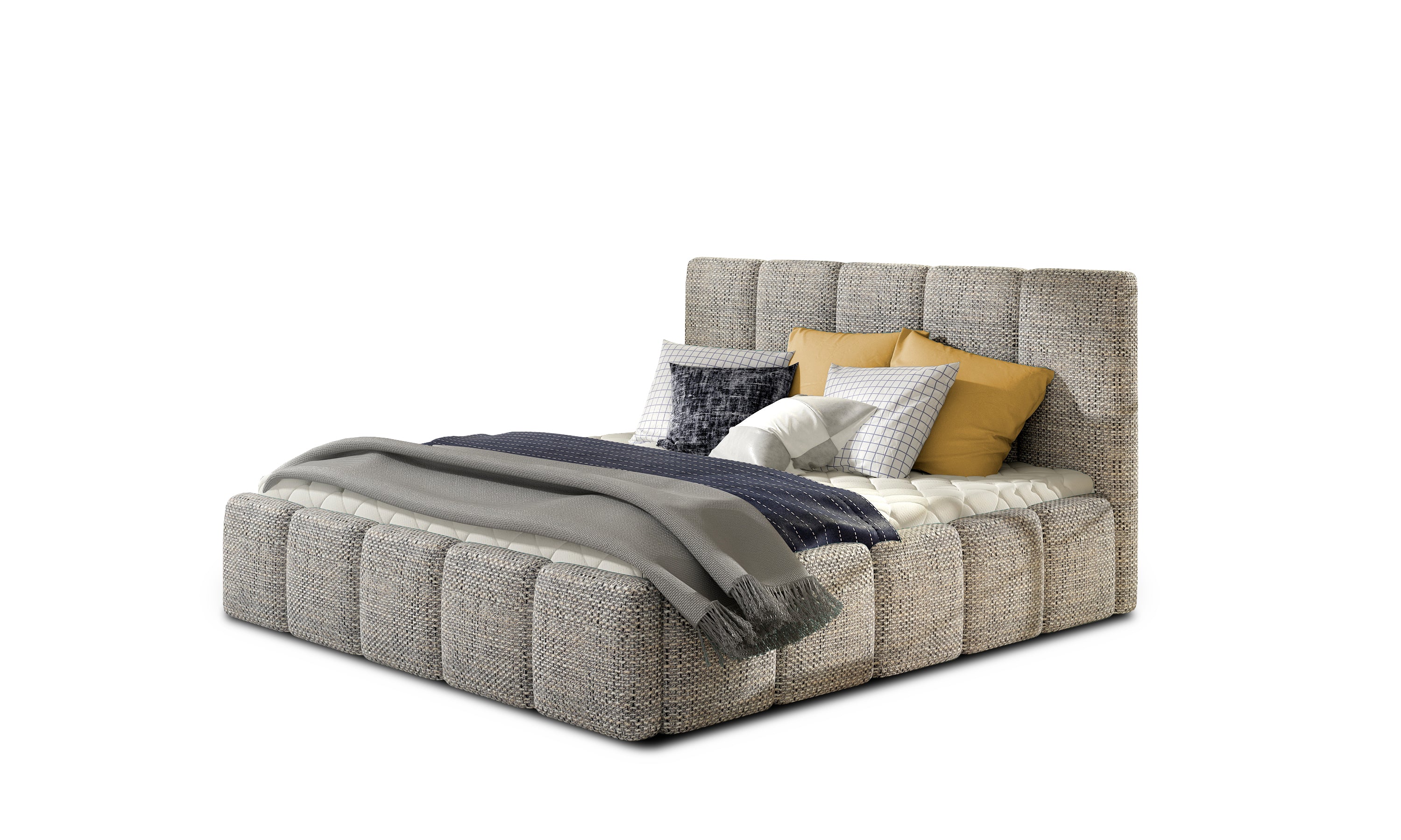 Upholstered bed with container-EDVIGE