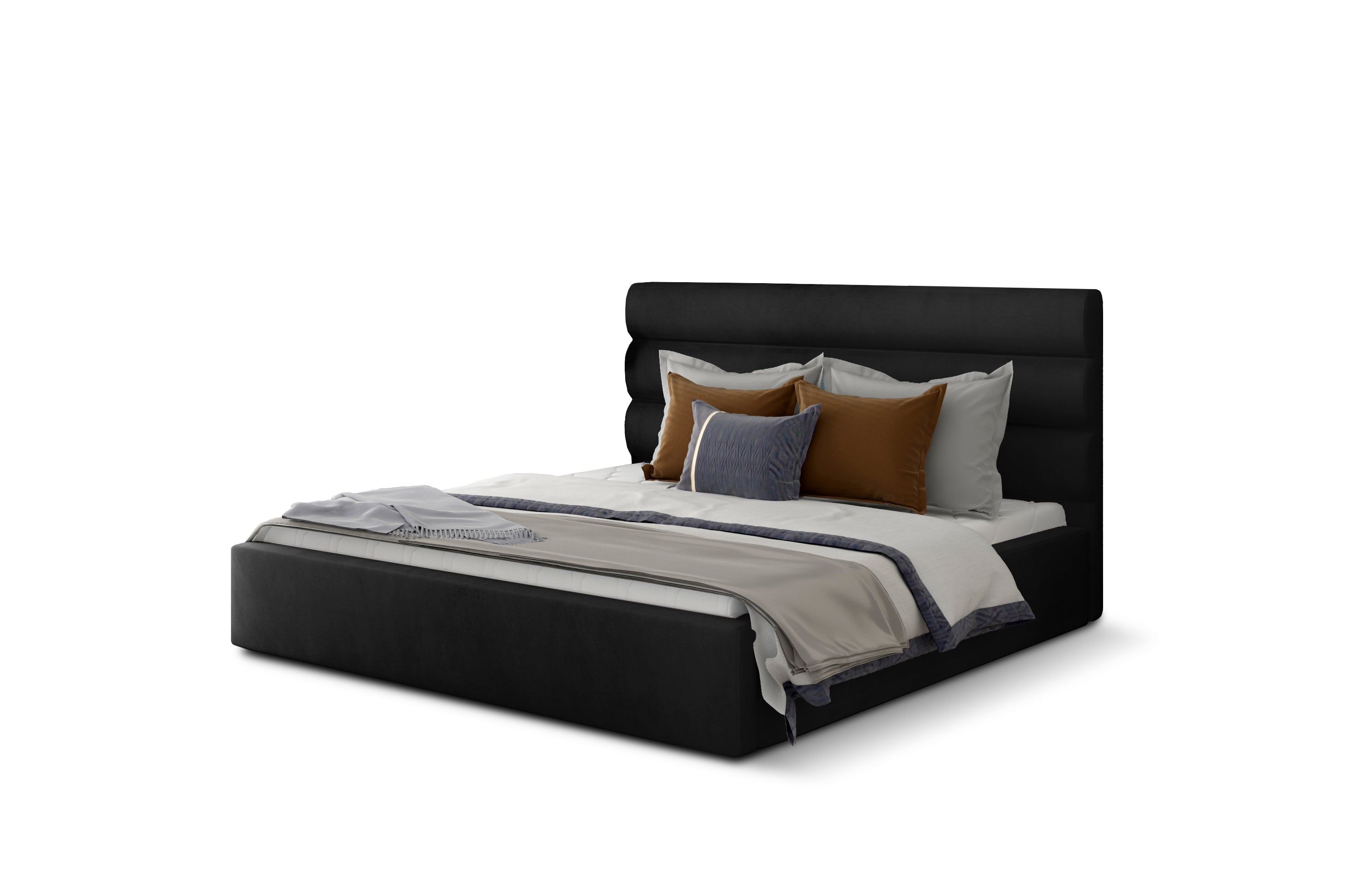 Upholstered Bed With Container-Caramel