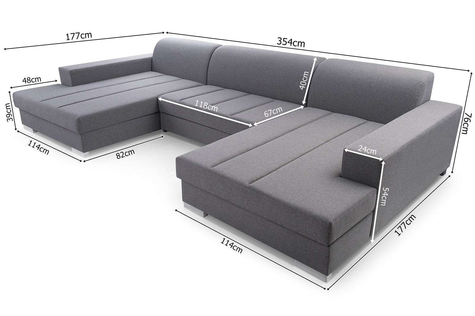 Dimensiones sofá mistral en forma de U