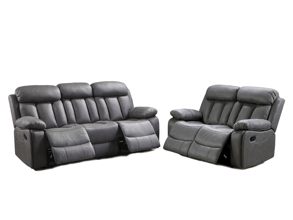 Conjunto de 3+2 sofás relax com apoios de pés rebatíveis e encostos reclináveis ​​– Madrid