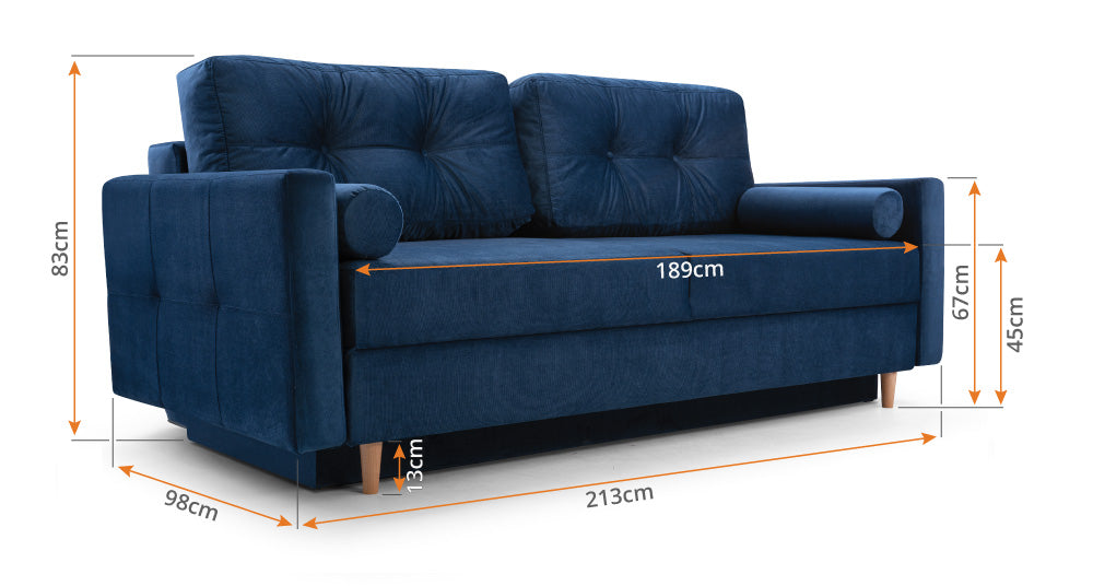 Sofa Bed 3 seats modern - Pastella